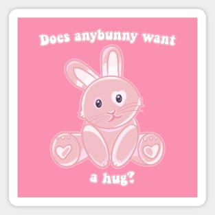 Does Anybunny Want a Hug? Bunny Pun Magnet